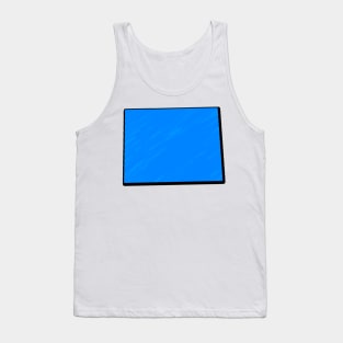 Bright Blue Wyoming Outline Tank Top